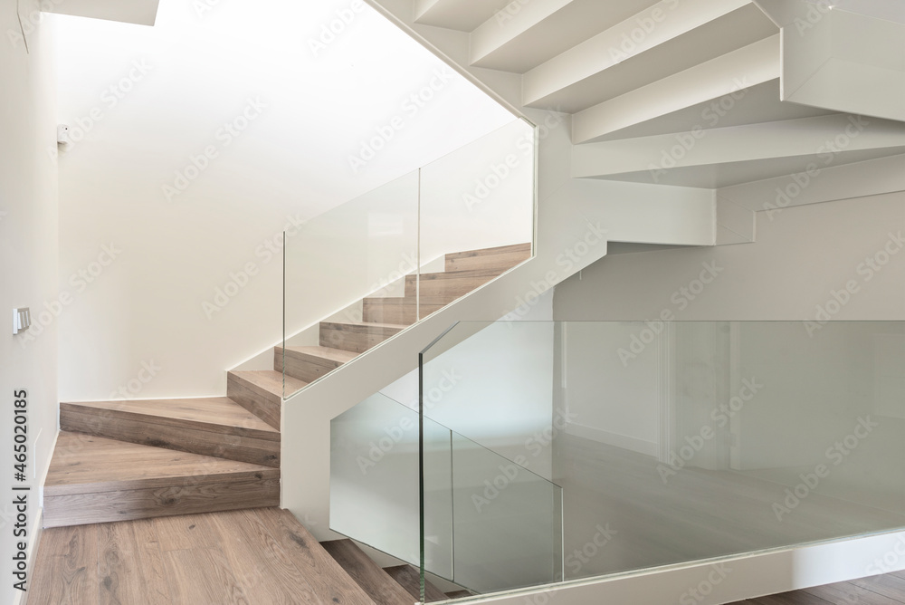 Fototapeta premium Interior stairs of a modern design penthouse loft