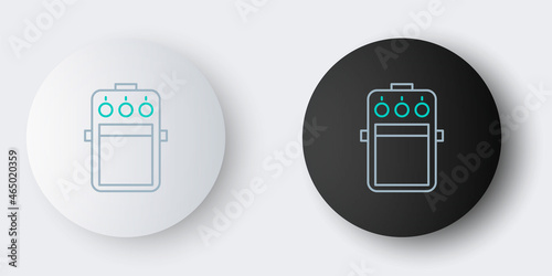 Line Guitar pedal icon isolated on grey background. Musical equipment. Colorful outline concept. Vector