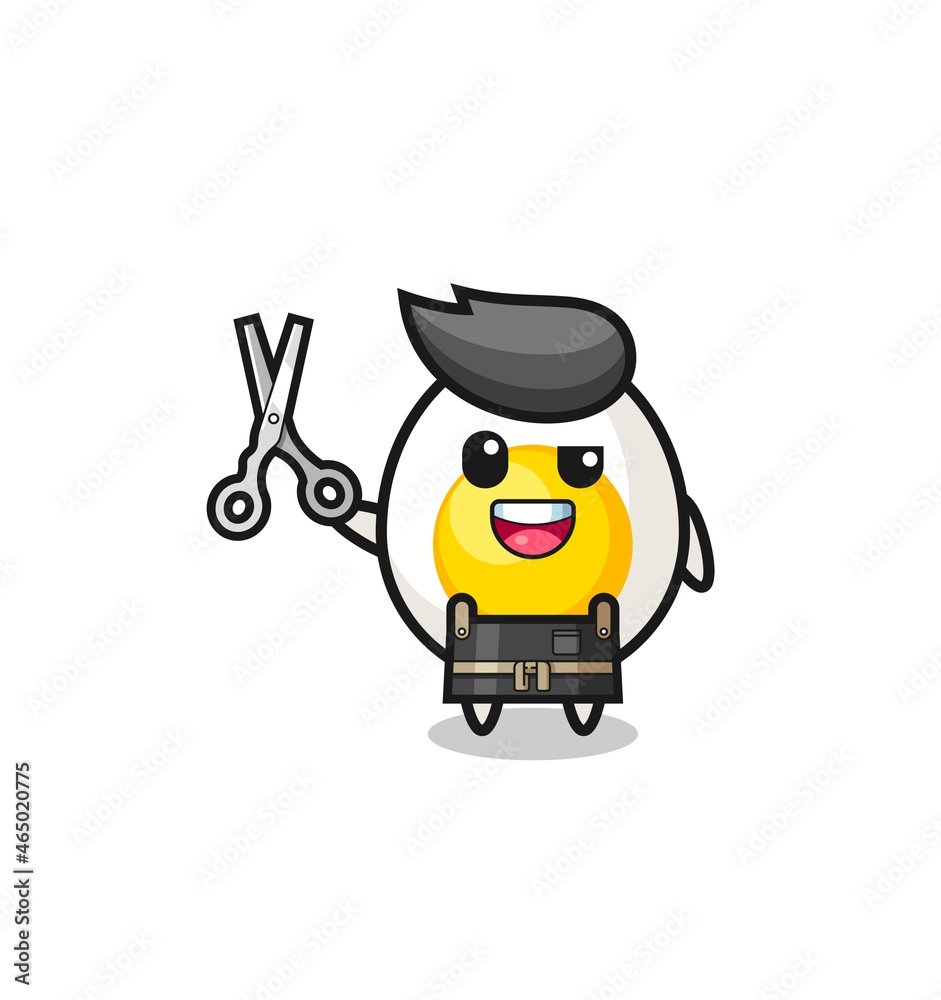 boiled egg character as barbershop mascot boiled egg character as barbershop mascot