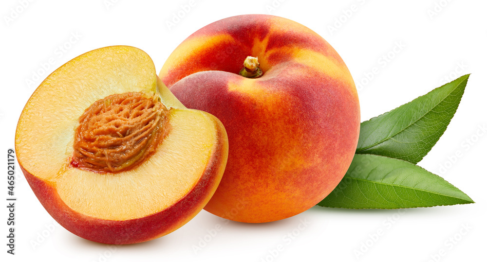 Juicy peach isolated on the white background Juicy peach isolated on the white background