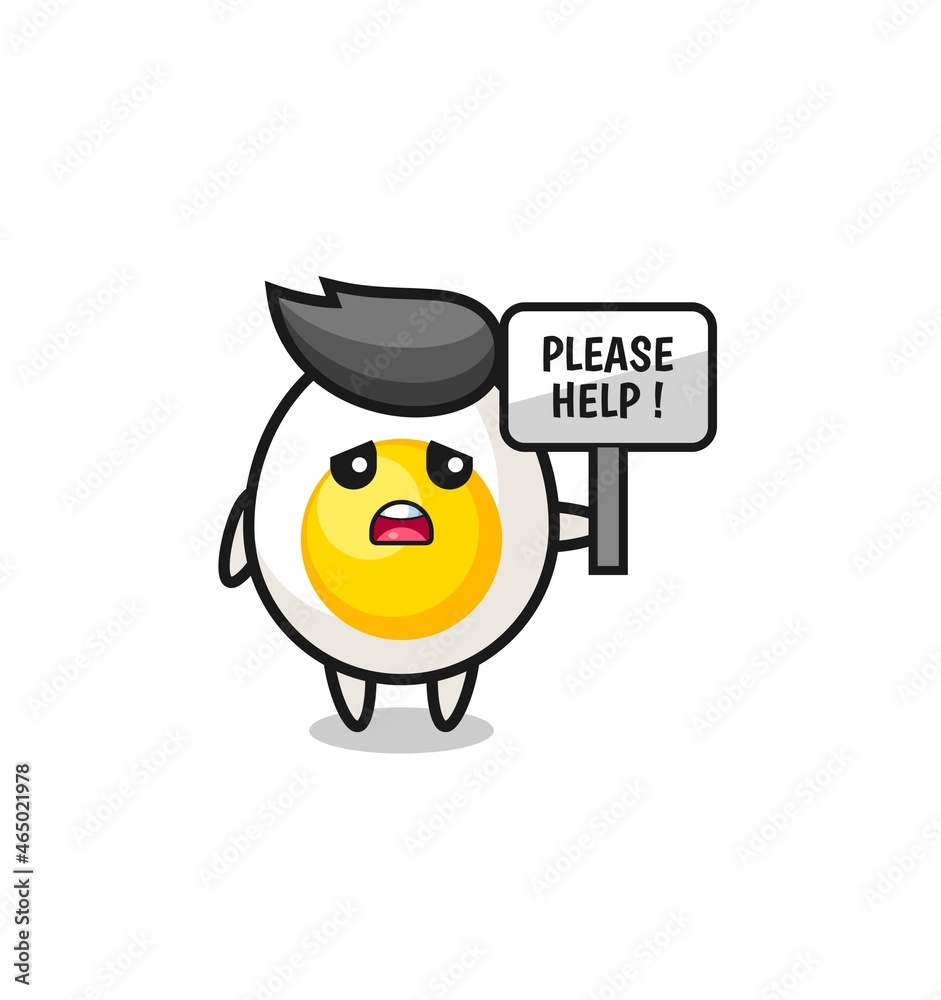 cute boiled egg hold the please help banner cute boiled egg hold the please help banner
