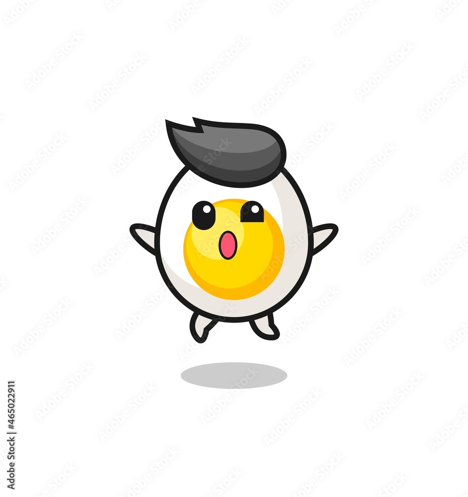 boiled egg character is jumping gesture boiled egg character is jumping gesture