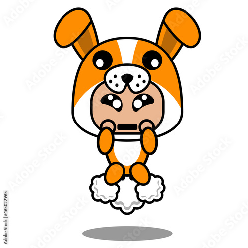 cartoon character vector cute dog fart rocket animal mascot costume
