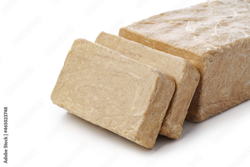 Turkish dessert halva slices isolated on white Turkish dessert halva slices isolated on white