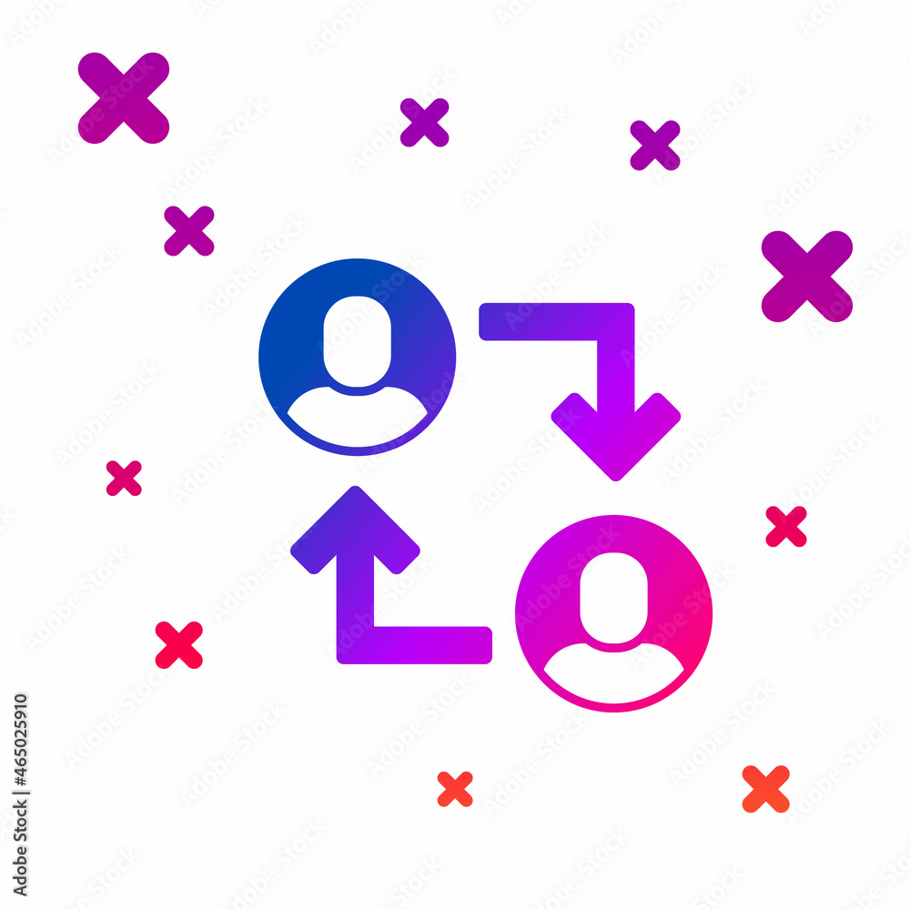 Color Project team base icon isolated on white background. Business analysis and planning, consulting, team work, project management. Gradient random dynamic shapes. Vector Color Project team base icon isolated on white background. Business analysis and planning, consulting, team work, project management. Gradient random dynamic shapes. Vector