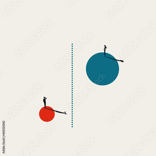 Business woman leader vector concept. Symbol of female emancipation, success, leadership. Minimal design illustration