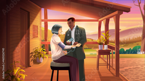 Doctor with old woman