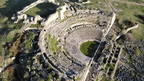 Ruins of ancient greek amphitheater at Miletus on the western coast of Anatolia, Turkey photo