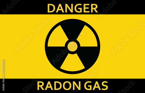 Danger radon gas warning poster. Clipart image