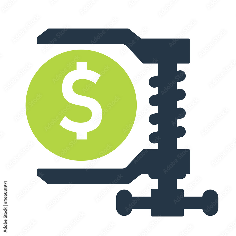 Cost compression icon. Clipart image isolated on white background Cost compression icon. Clipart image isolated on white background
