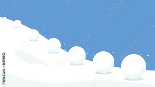 Foto Snowball rolling down the snowball effect image. Clipart image