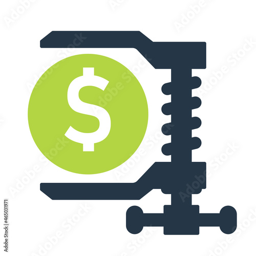 Cost compression icon. Clipart image isolated on white background