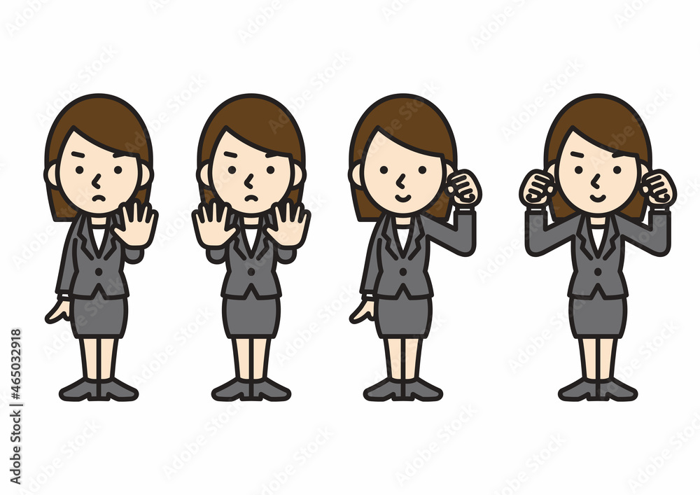 Naklejka premium 働く人 女性 サラリーマン スーツ ビジネスマン