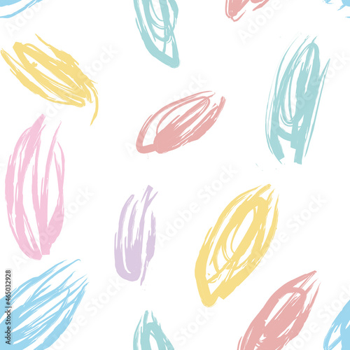 seamless pattern tangle spots smear brush print background pastel childish color