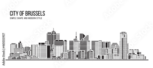 Cityscape Building Abstract Simple shape and modern style art Vector design - City of Brussels