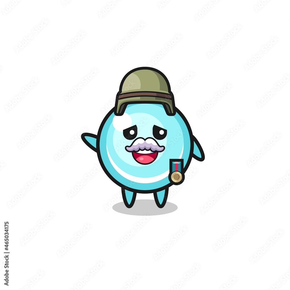 Obraz premium cute bubble as veteran cartoon
