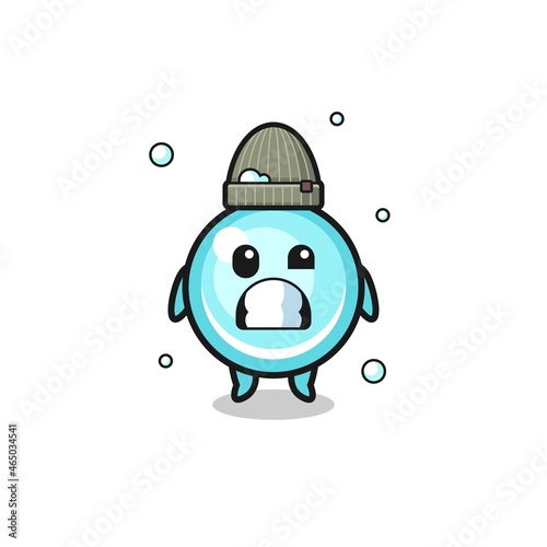 cute cartoon bubble with shivering expression
