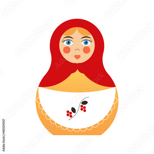 A traditional Russian toy is a matryoshka doll. Stock vector graphics.