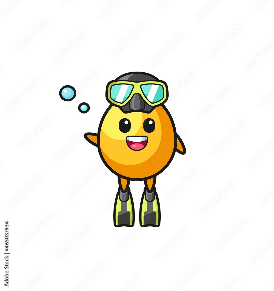 Naklejka premium the golden egg diver cartoon character