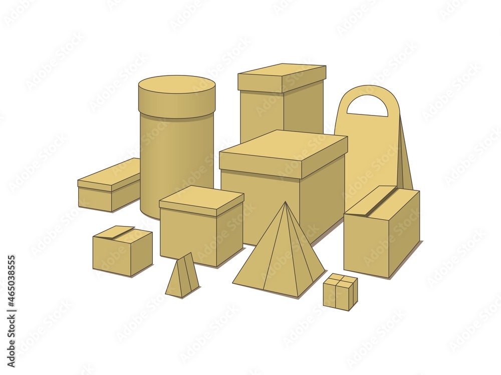 Obraz premium Cardboard box templates set.