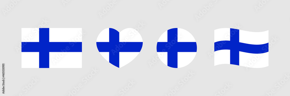 Flags of Finland icons in different sizes and shapes for national and public holidays. Flags of Finland icons in different sizes and shapes for national and public holidays.