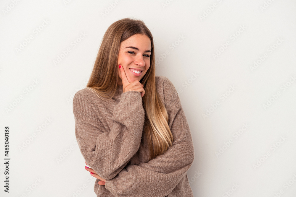 Young Russian woman isolated on white background cheering carefree and excited. Victory concept. Young Russian woman isolated on white background cheering carefree and excited. Victory concept.