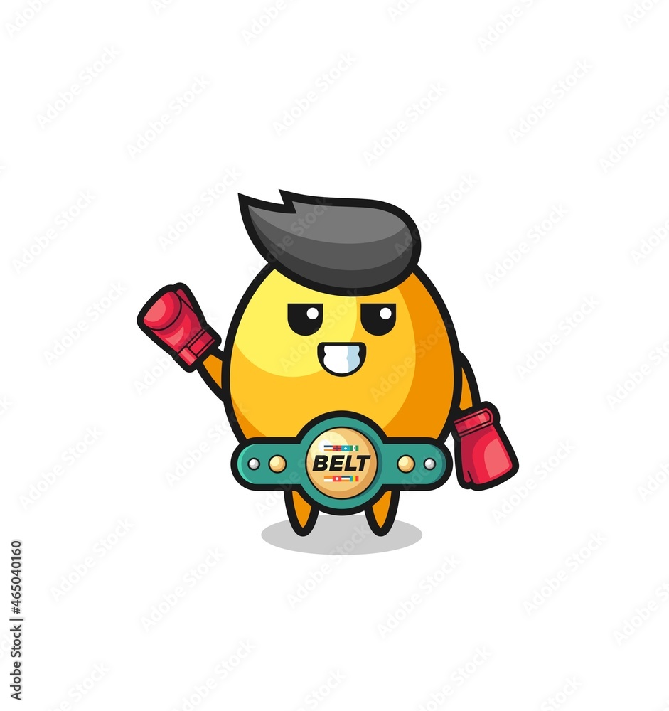 golden egg boxer mascot character