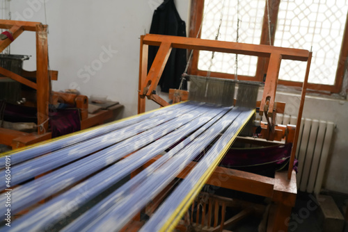 Handmade silk weaving craft weaving © Brekke