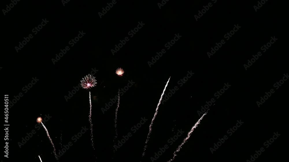 Colorful fireworks exploding with shining in annual festival