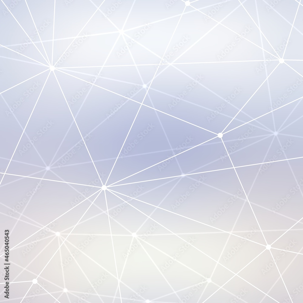 Delicate plexus 3d illustration pastel blue halftone color. Polygonal net abstract pattern. Creative modern plain background.