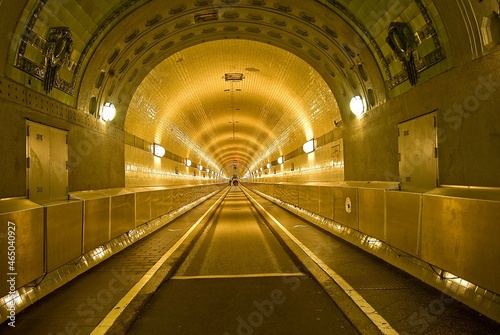 The old Elbe tunnel leads from the piers to Steinwerder, Hamburg, Germany, Europe