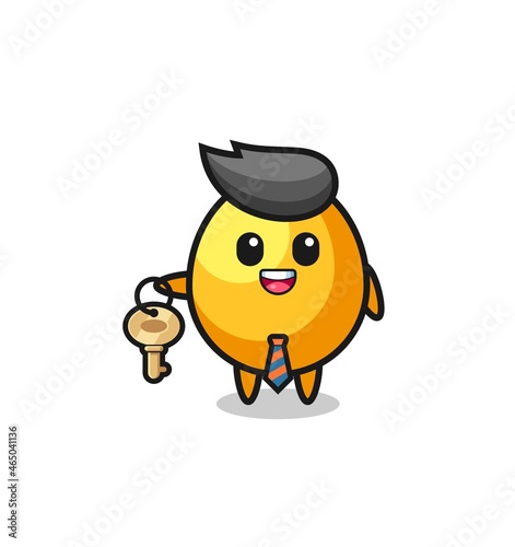 cute golden egg as a real estate agent mascot © heriyusuf