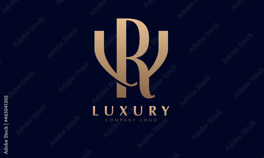 Alphabet RV or VA luxury initial letters brand monogram logo template