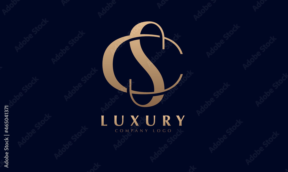 Alphabet SC or CA luxury initial letters brand monogram logo template