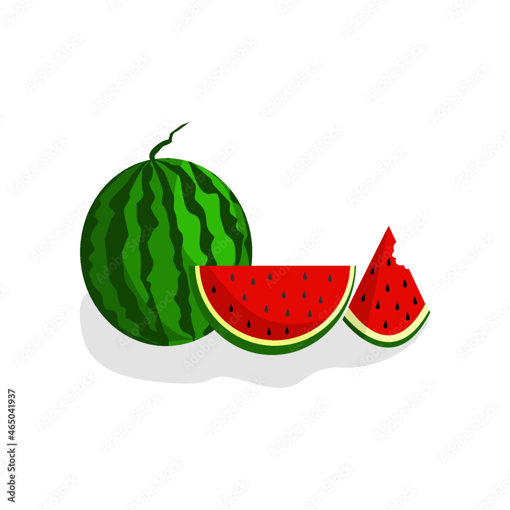 whole and half watermelon isolated on white background, watermelon Slice Vector Set. Watermelon Illustration Fruit Vector Design Stock Image whole and half watermelon isolated on white background, watermelon Slice Vector Set. Watermelon Illustration Fruit Vector Design Stock Image
