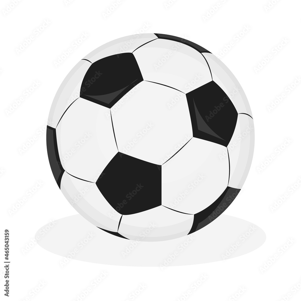 Fototapeta premium Cartoon football ball. Isolated soccer ball on a white background. Stock vector.