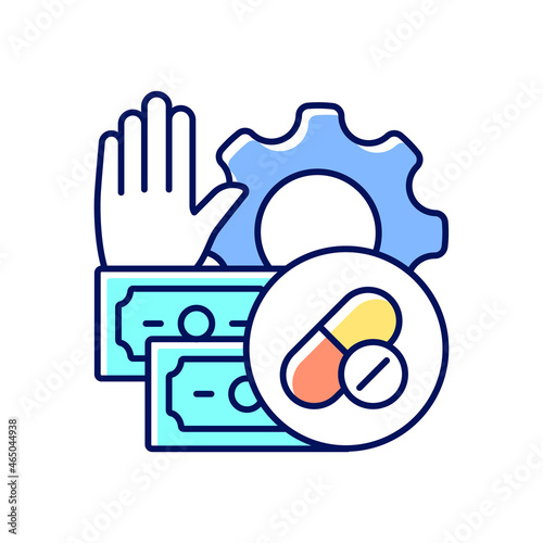 Feasibility studies RGB color icon. Conducting clinical trials. Investigating medical researches viability. Planning stage. Assessment process. Isolated vector illustration. Simple filled line drawing