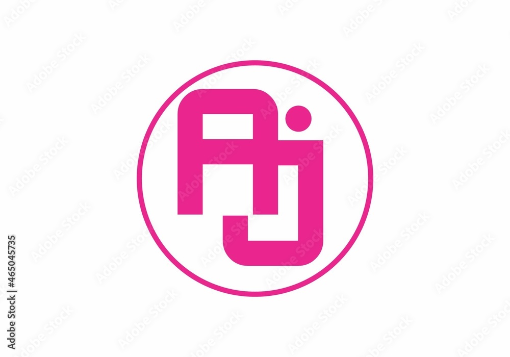 Modern shape of AJ initial letter Modern shape of AJ initial letter