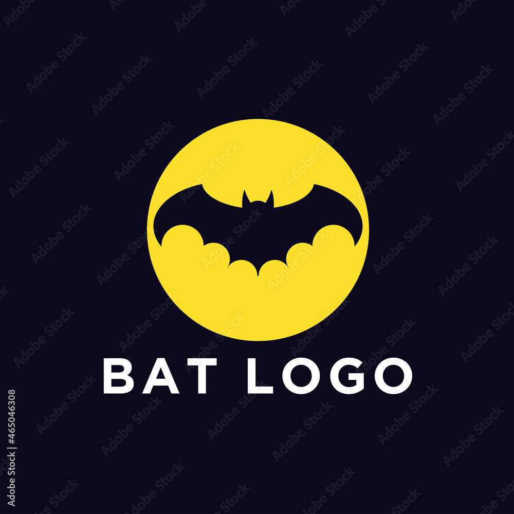 Bat moon logo icon vector design inspiration