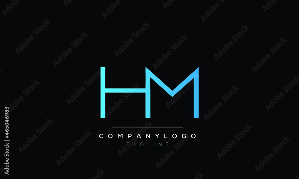 Fototapeta premium Abstract Letter Initial hm mh Vector Logo Design Template