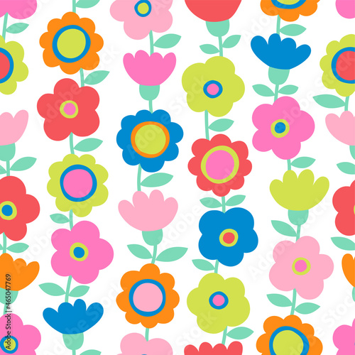 Wallpaper Mural Colorful hand drawn cute floral seamless pattern background. Torontodigital.ca