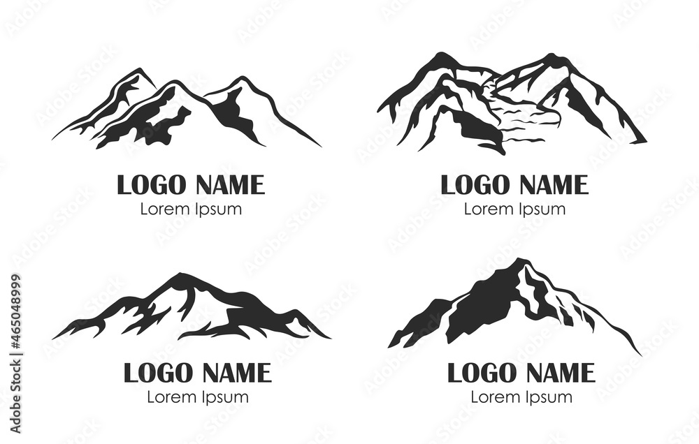 Mountain icon logo. Vector illustration icon