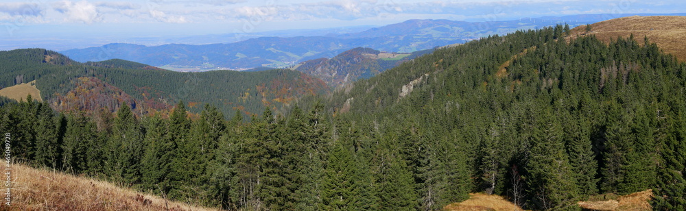 Panoramaaufnahme vom Feldberg im Herbst