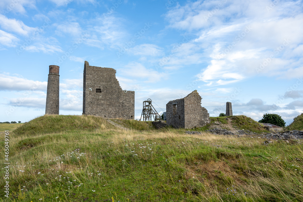 Magpie Mine. Abandoned, ruined lead mine in the Peak District National Park.