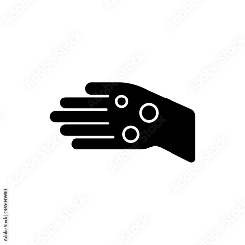 Rheumatoid nodules black glyph icon. Painless masses under skin. Malformations in bone. Firm bumps formation. Arthritis flare-up. Silhouette symbol on white space. Vector isolated illustration