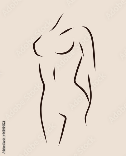 Woman model logo design template. Freehand sketch