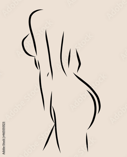 Woman model logo design template. Freehand sketch