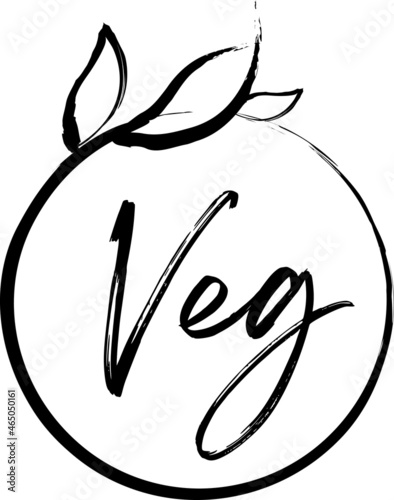 Veg stamp. Vector stamp of Veg logo, for label vegan products. File EPS 10. Color editable.