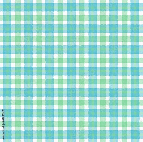 Wallpaper Mural Green white turquoise old vintage background with blur, gradient and grunge texture. Classic checkered geometric pattern. Checkered texture. Ornament from colored square elements. Watercolor texture. Torontodigital.ca