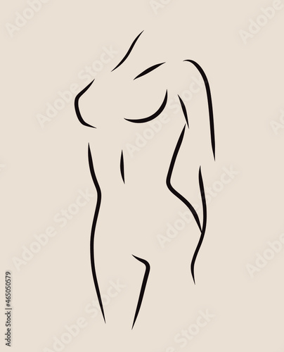 Woman model logo design  template. Freehand sketch